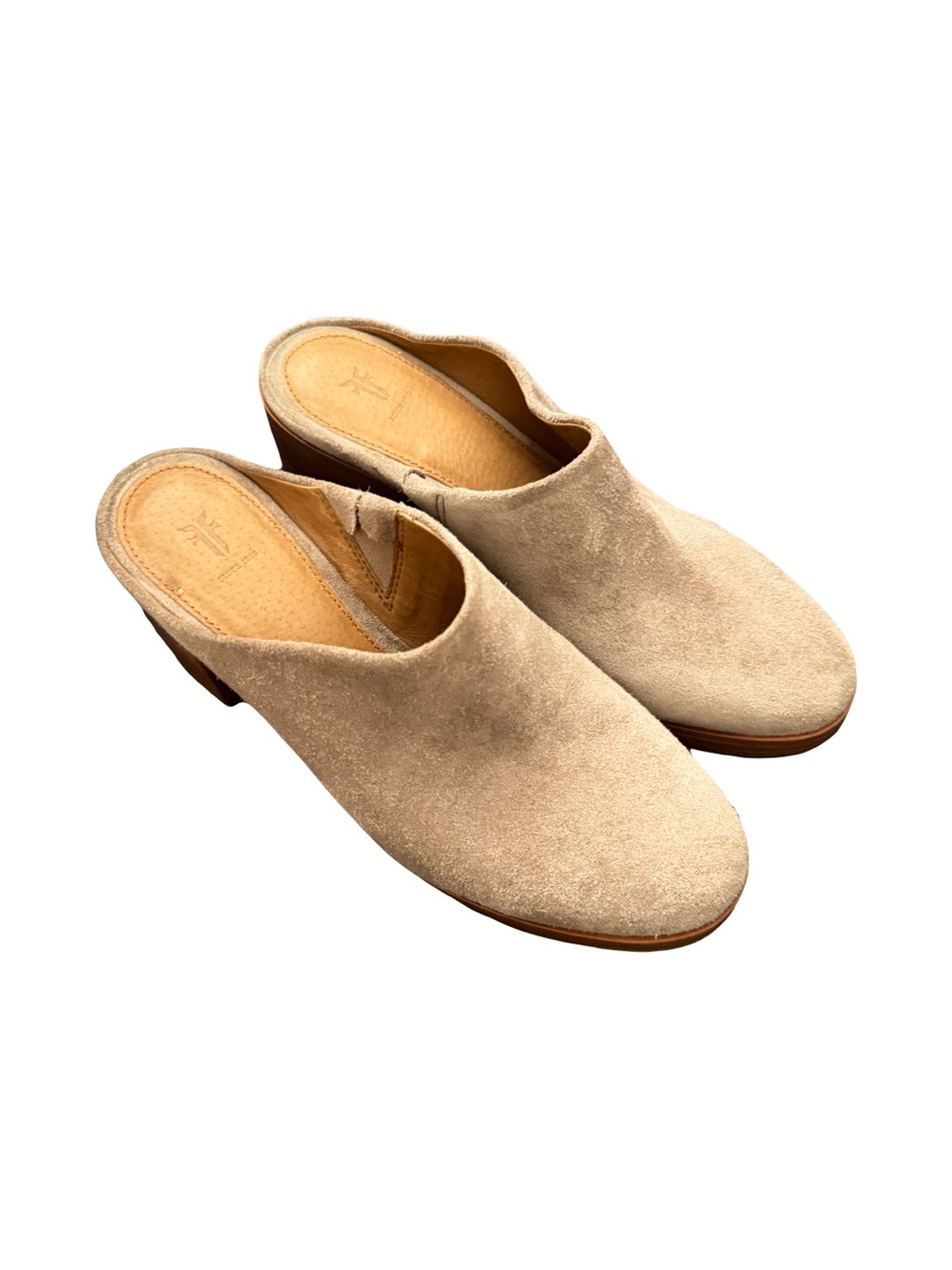 Frye Naomi beige suede mule woman size 6